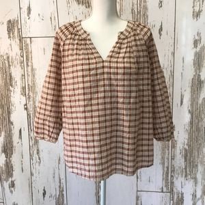 Universal Thread Long Sleeve Plaid Blouse